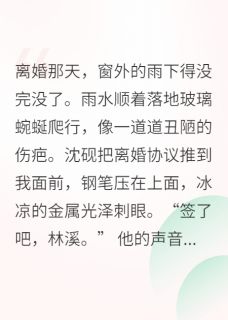 和霸总离婚后，我成了他的白月光小说主角是沈砚林溪苏晚全文完整版阅读