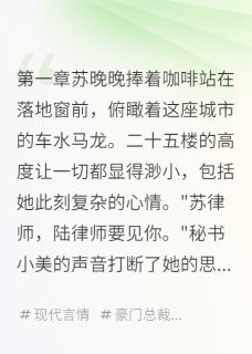 总裁律师的独宠小妻(苏晚晚陆景深)最新章节-暗夜阅读网
