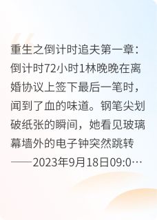 重生在离婚倒计时小说_重生在离婚倒计时小说结局阅读