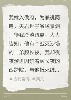 我嫁入侯府，为兼祧两房快手热推顾景渊顾长夜免费阅读-暗夜阅读网