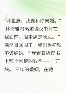 [抖音]小说林诗雅叶星辰陈浩然老婆为竹马离婚，我撤资八十亿