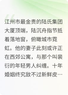 离婚后，我成了最强总裁小说陆沉舟裴衍免费阅读