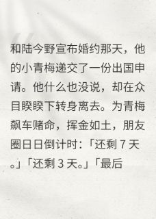 主角是陆今野许沐言洛思柠的小说订婚当天，他抛下我去追小青梅最完整版热门连载