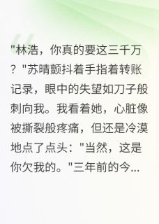 主角是苏晴陈伟林浩的妻子转五千万分手费我转三千万抖音热门小说