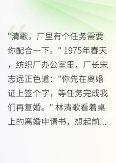老公为初恋假离婚我转身嫁他上司林清歌志远免费全章节目录阅读