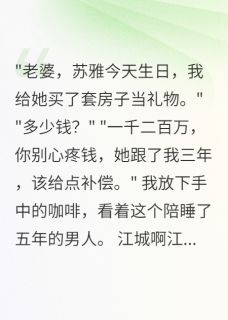 老公给助理买房庆生，我让他破产小说免费阅读 江城苏雅大结局完整版