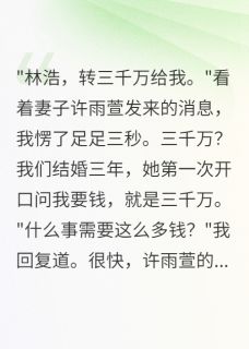 主角许雨萱张明轩小说，妻子转账三千万，却说我配不上她免费阅读全文-暗夜阅读网