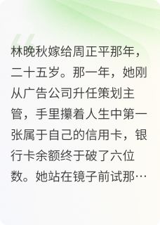 抖音小说【周正平林晚秋沈砚】全集免费版在线阅读