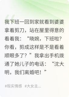 爆款小说婆婆剪我地垫？这婚必须离在线阅读-沈大明施冉免费阅读