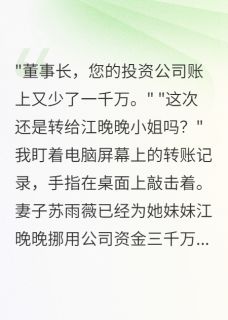 妻子为小姨子挪用三千万公款苏雨薇林小雅晨希妻子为小姨子挪用三千万公款全文免费阅读【完整章节】-暗夜阅读网