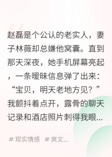 主角是赵磊林薇张超的偷看妻子手机后，我不再当好人抖音热门小说